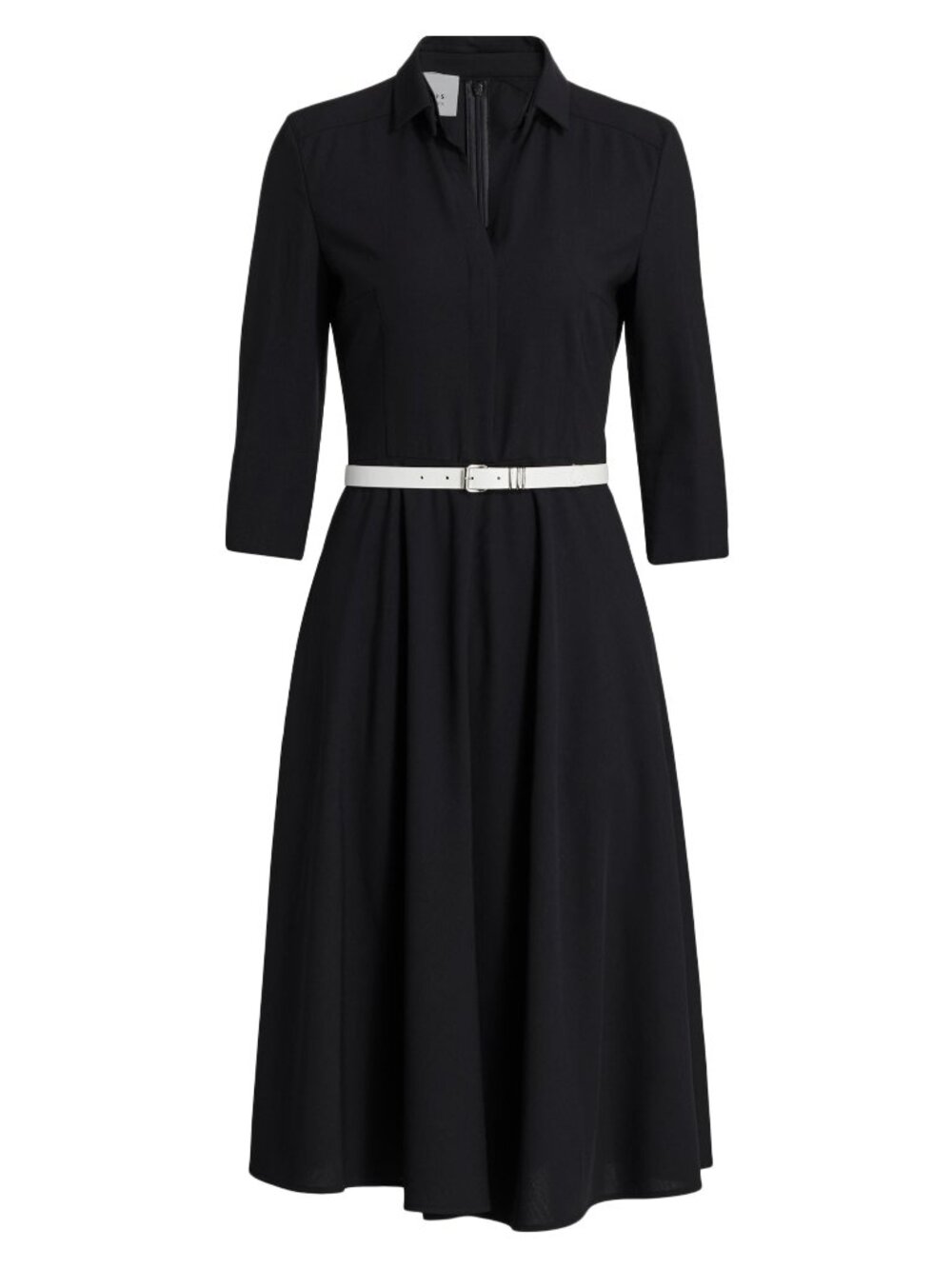 Akris punto Saks Exclusive Belted Wool Midi Dress Navy Sz 6 NWT $1290
